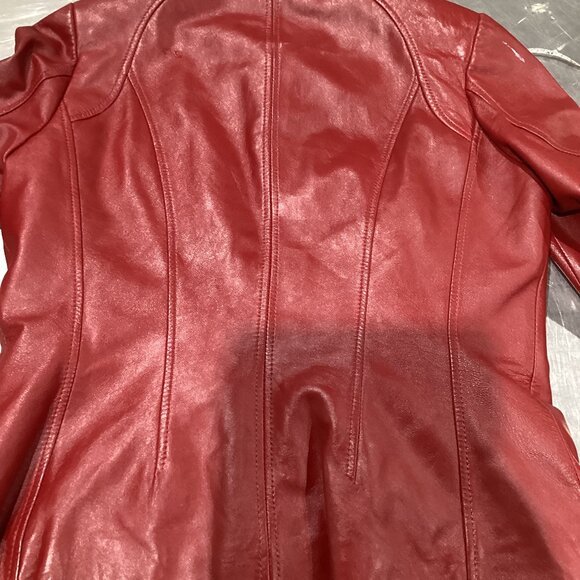 Danier Red Leather Fitted Red Jacket - Picture 6 of 7